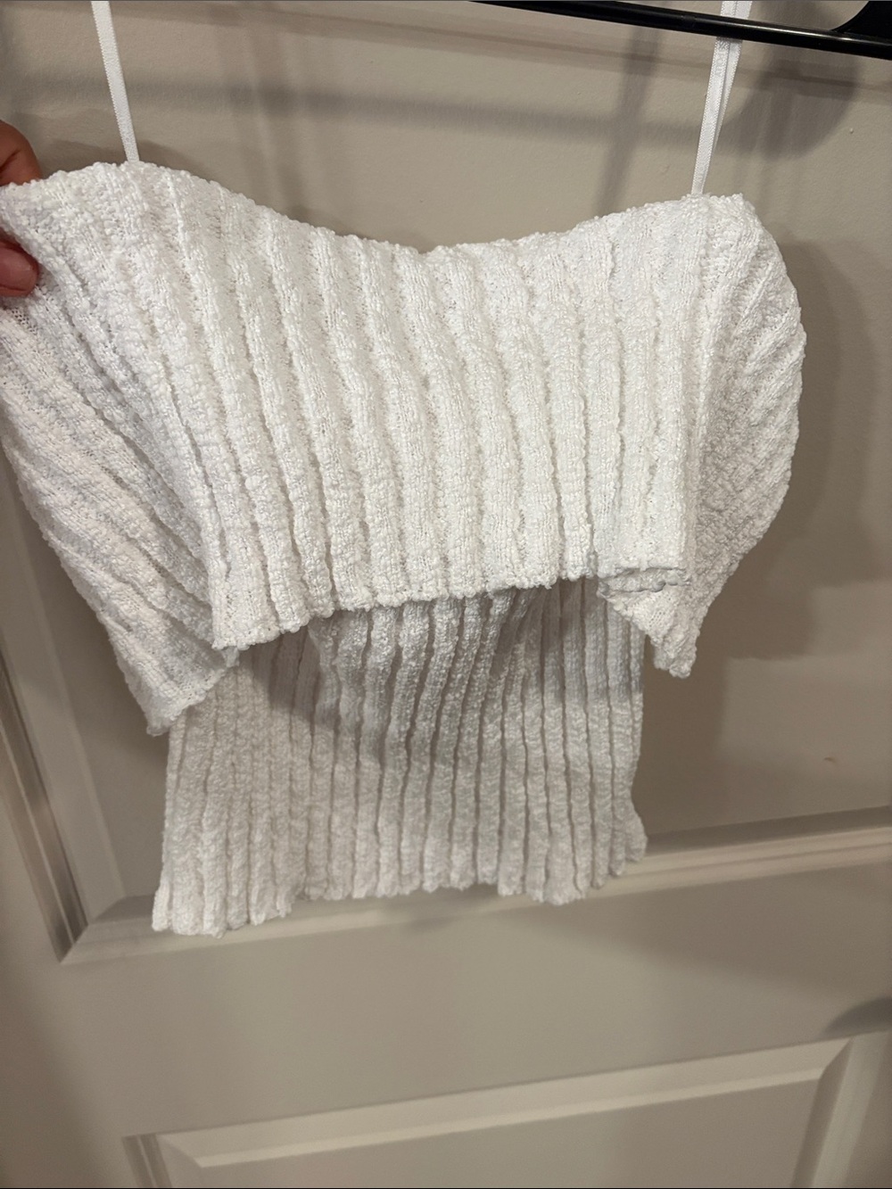 Princess Polly Off-the-Shoulder Ribbed Knit Sweater Top in White